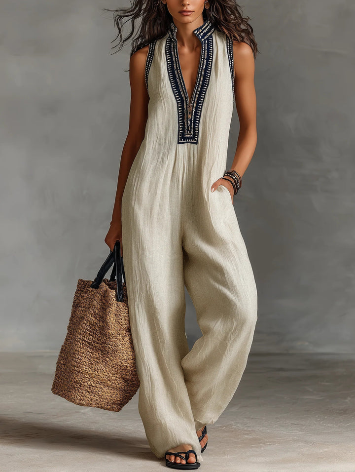 Fiamma  | Ärmelloser Jumpsuit mit hohem Kragen