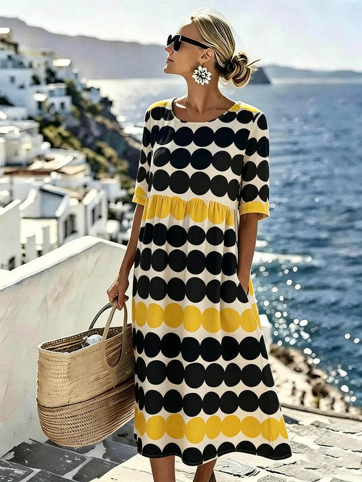 Harper™ | Retro Punkte Sommer Midi Kleid