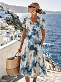 Denise | Robe midi portefeuille fleurie