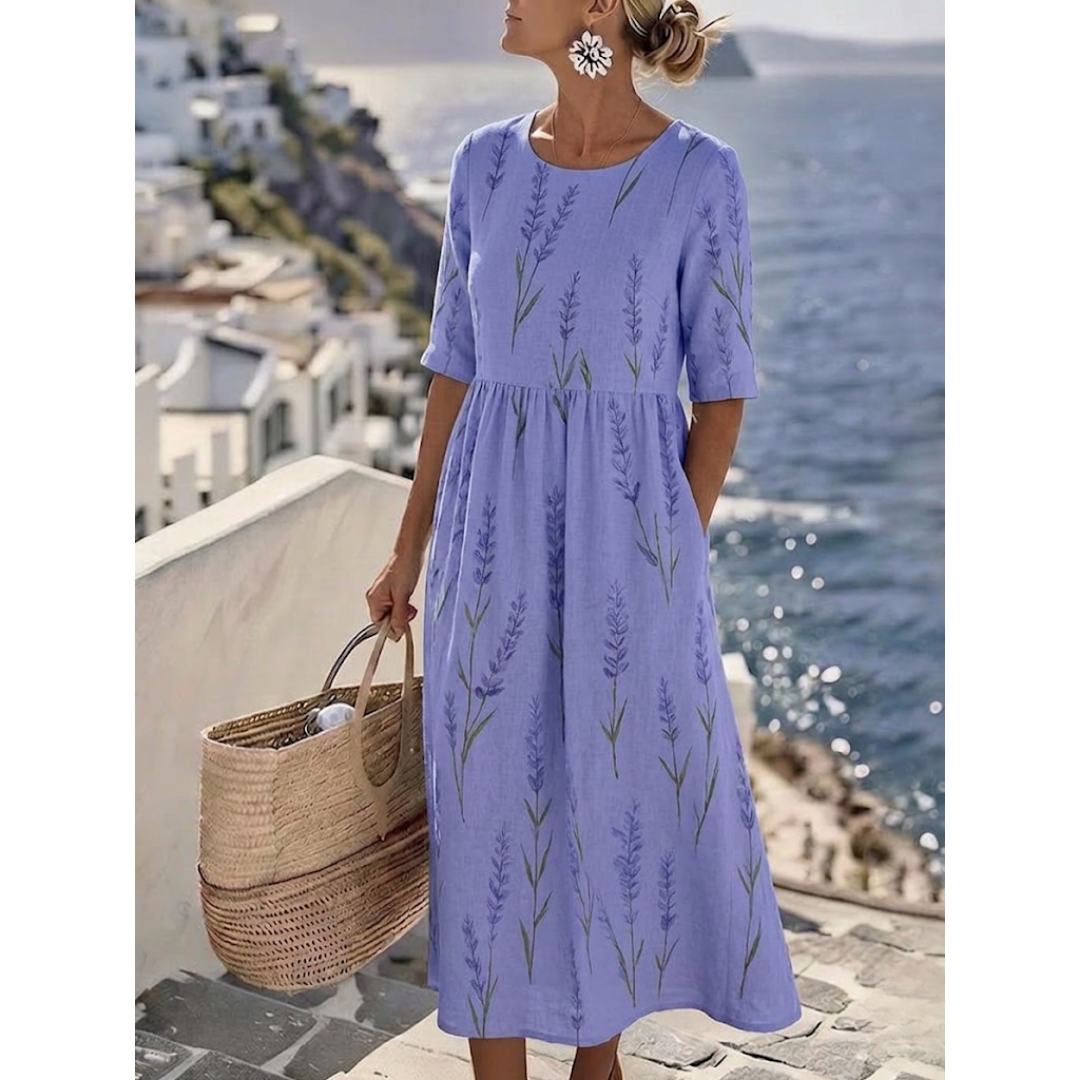 Sophia™ - Elegantes Floral Sommer-Midi-Kleid