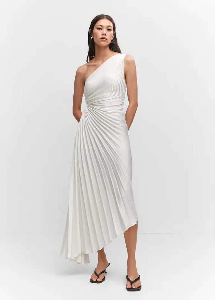 Sylviana - Robe mi-longue plissée sur l&