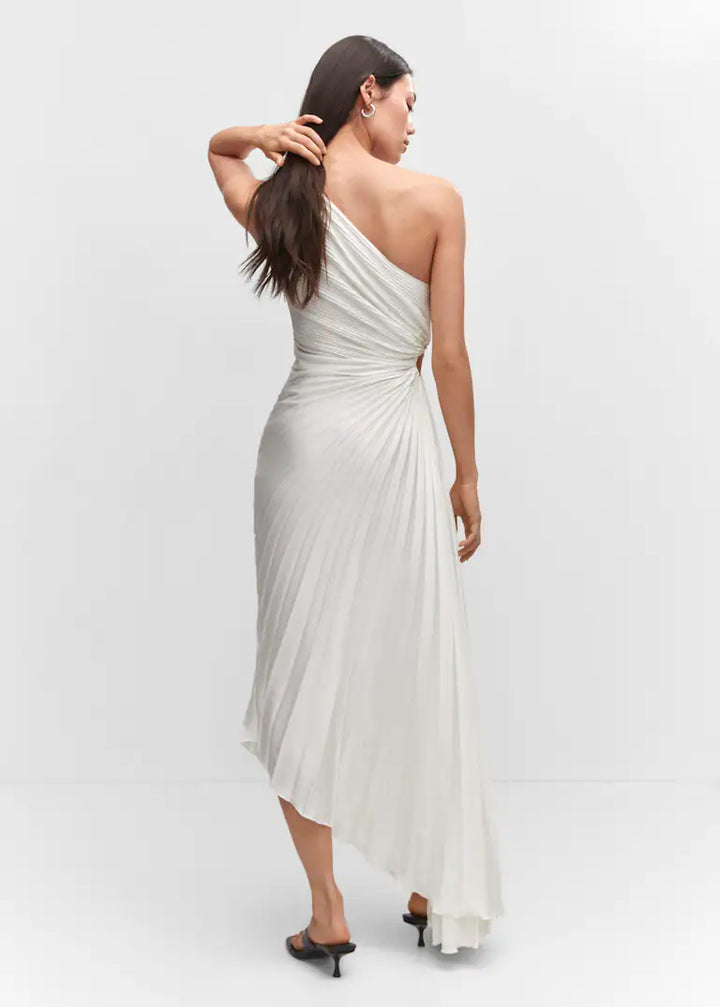 Sylviana - Robe mi-longue plissée sur l&