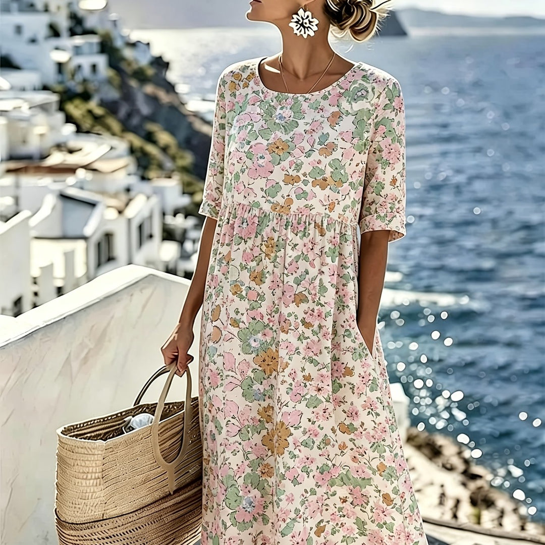 Lily™ - Elegante midi abito floreale estivo