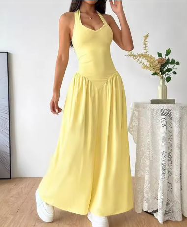 Juin - Longue robe dos nu jaune