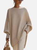 Anne | Weicher Oversized Poncho-Pullover aus Strick