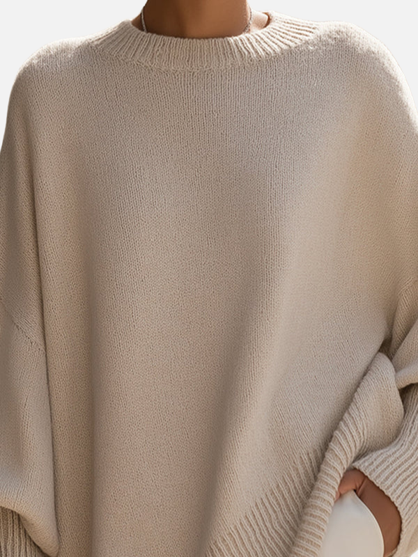 Anne | Weicher Oversized Poncho-Pullover aus Strick