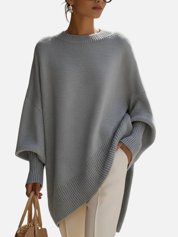 Anne | Weicher Oversized Poncho-Pullover aus Strick