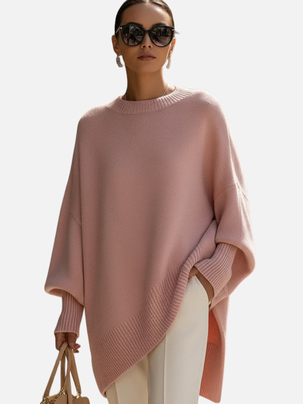 Anne | Weicher Oversized Poncho-Pullover aus Strick
