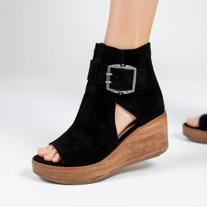 Sarah™ — Modische Wedge-Ankle-Boots mit offenem Zehenbereich
