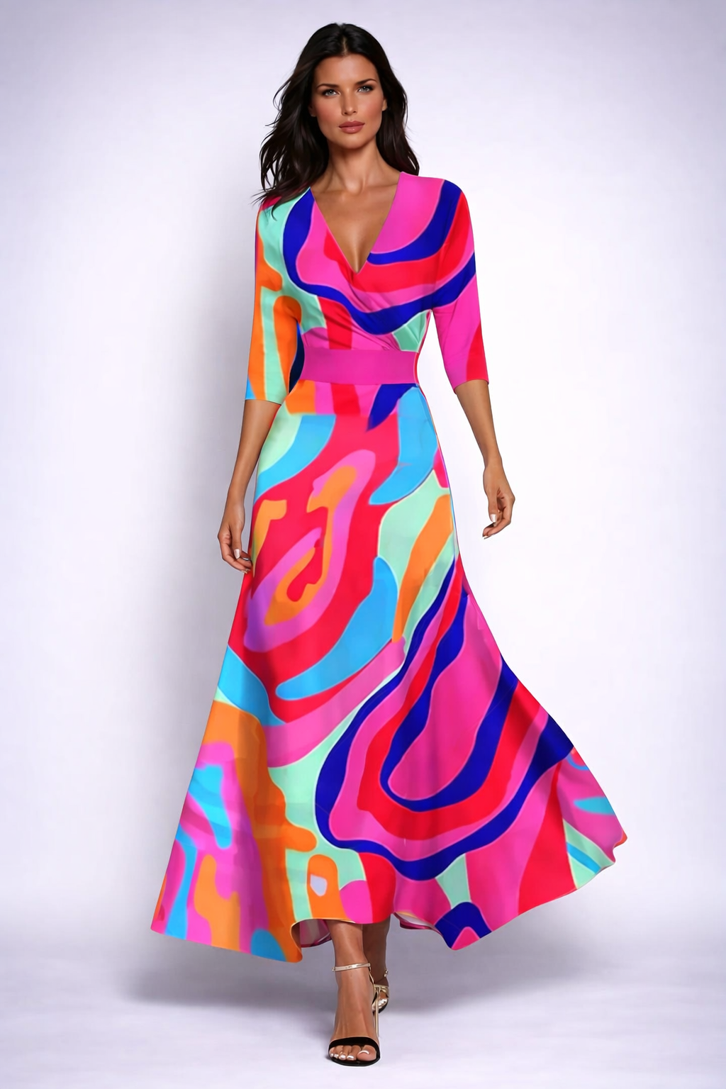 Elisa - Elegantes Wickel-Maxikleid mit Blumen
