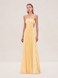 Varranza - Robe longue plissée trapèze à découpe à la taille