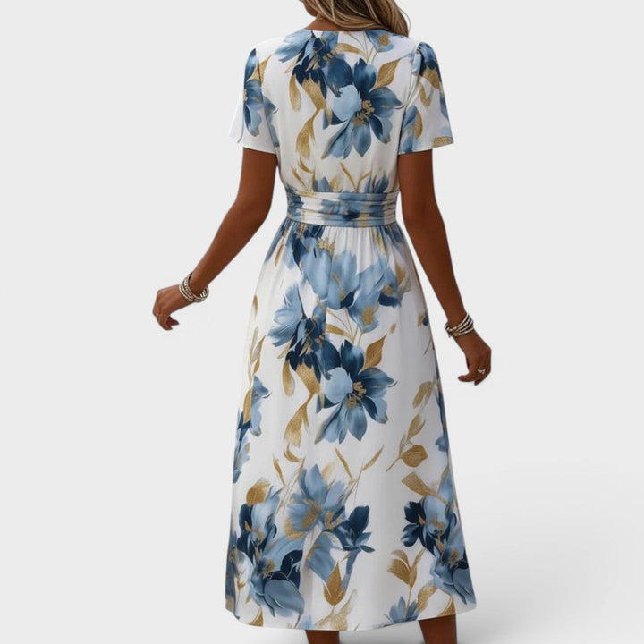 Denise | Robe midi portefeuille fleurie