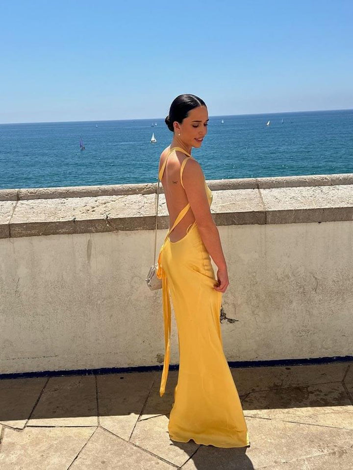 Caroline - Robe longue dos nu