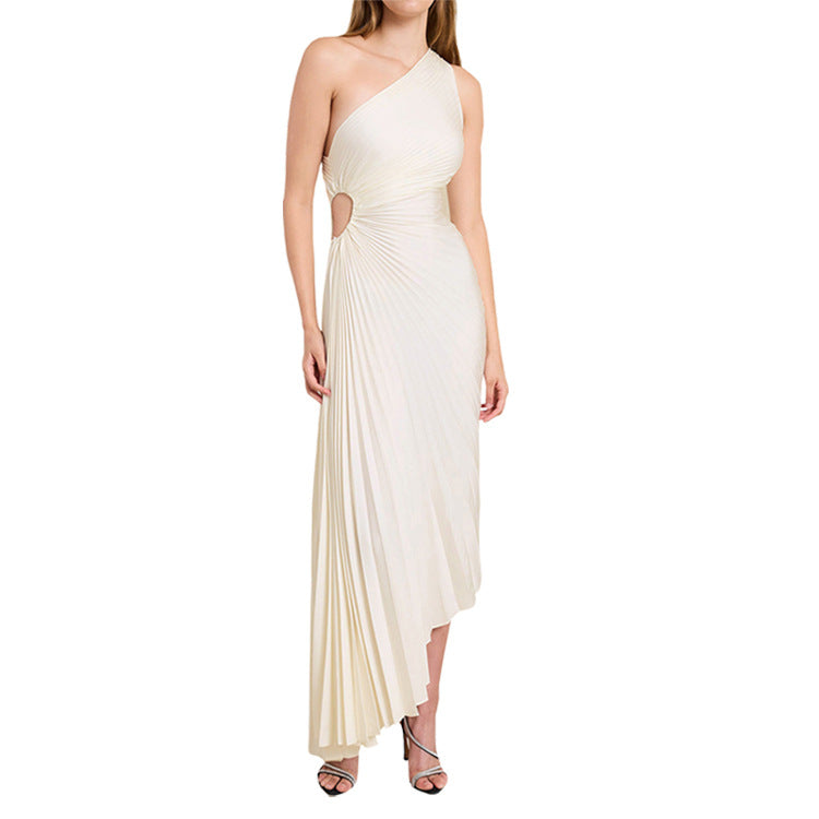 Sylviana - Robe mi-longue plissée sur l&