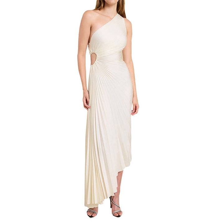 Sylviana - Robe mi-longue plissée sur l&