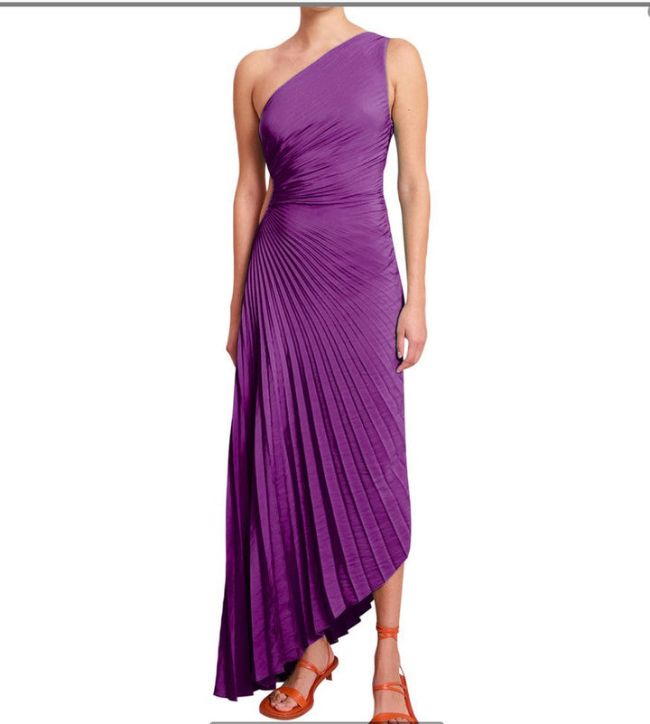 Sylviana - Robe mi-longue plissée sur l&