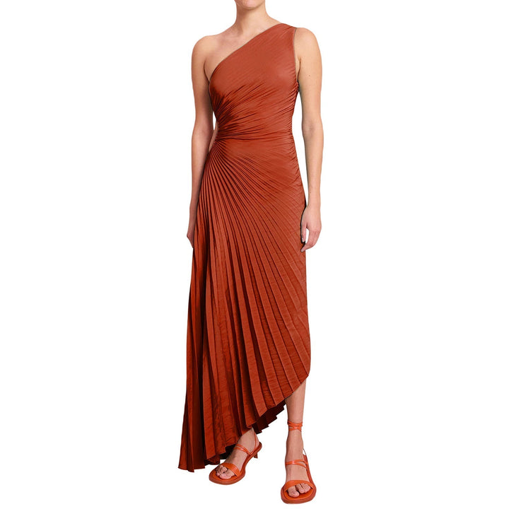 Sylviana - Robe mi-longue plissée sur l&