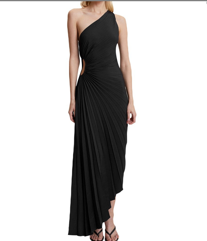 Sylviana - Robe mi-longue plissée sur l&