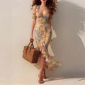 Arna - Beiges Rollkragen-Maxikleid