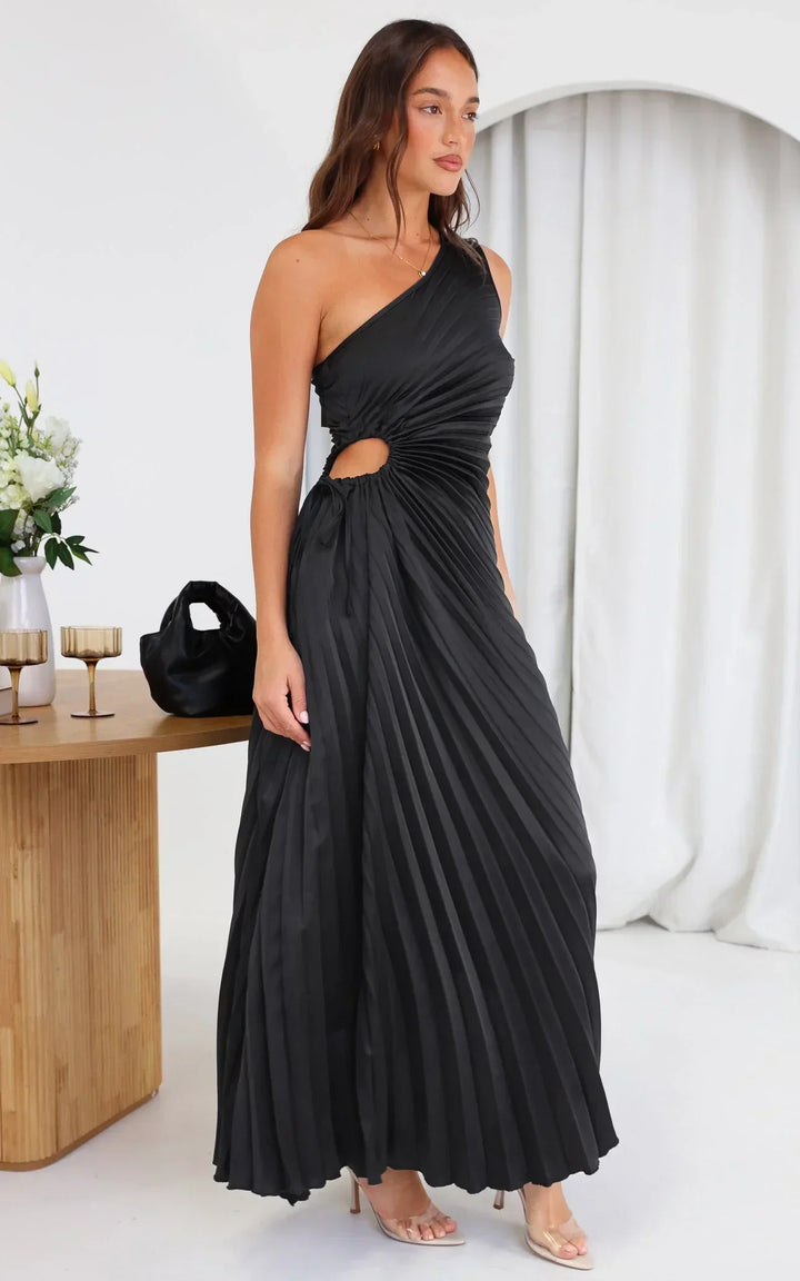 Sylviana - Robe mi-longue plissée sur l&