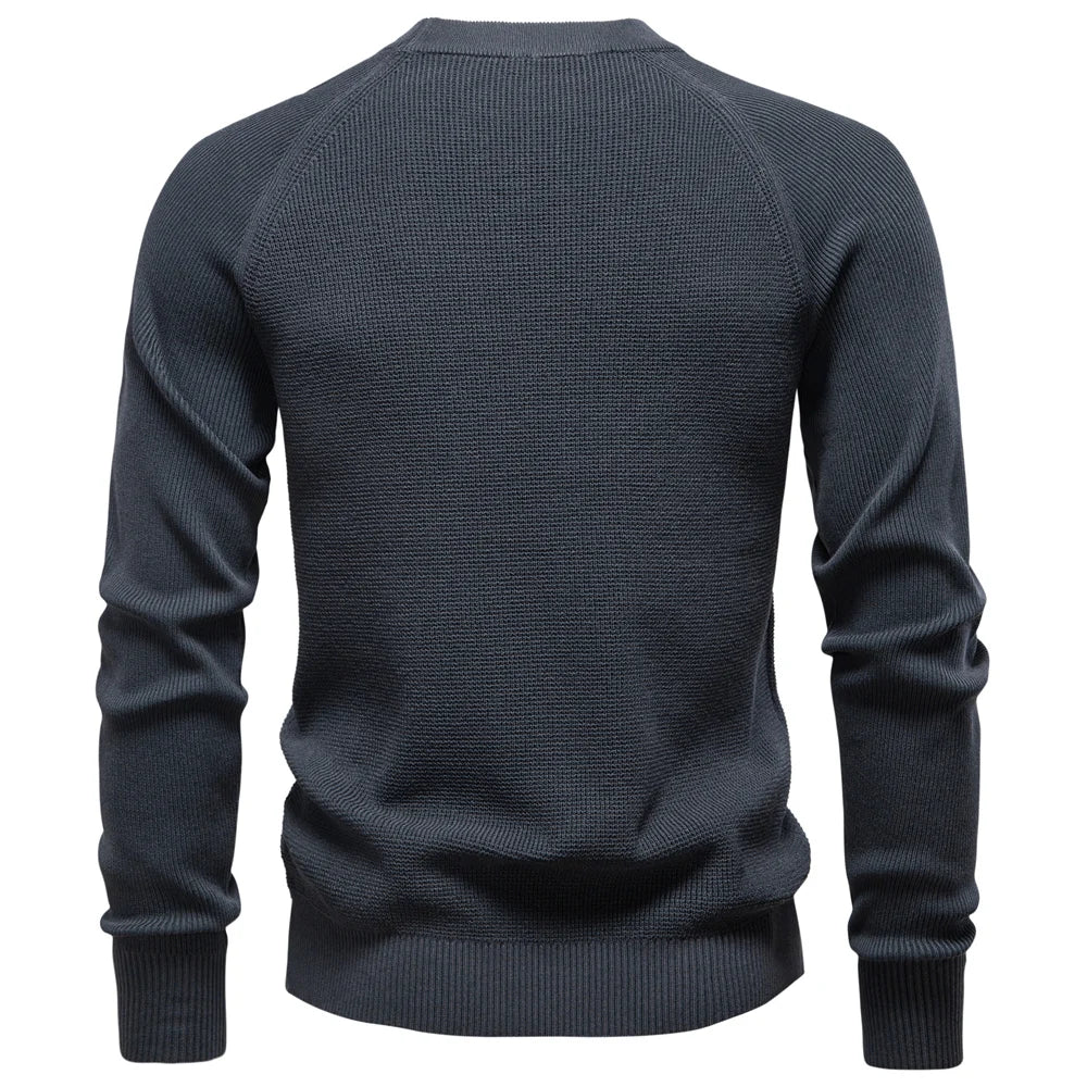 Herren Strickpullover mit Rundhalsausschnitt und Raglanärmeln | Valcor Zürich