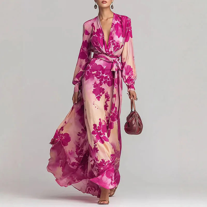Leah – Floral Wrap Maxi Kleid