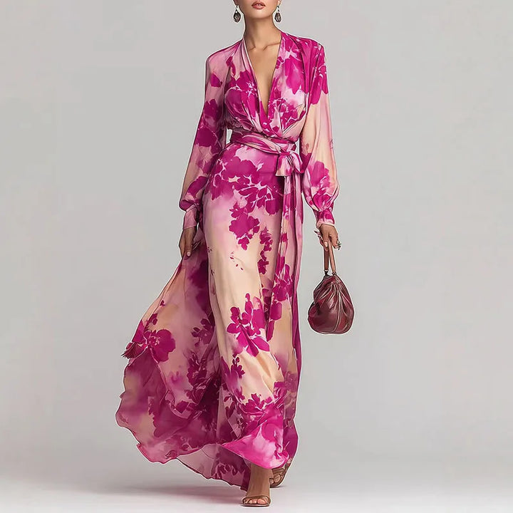 Leah – Floral Wrap Maxi Kleid