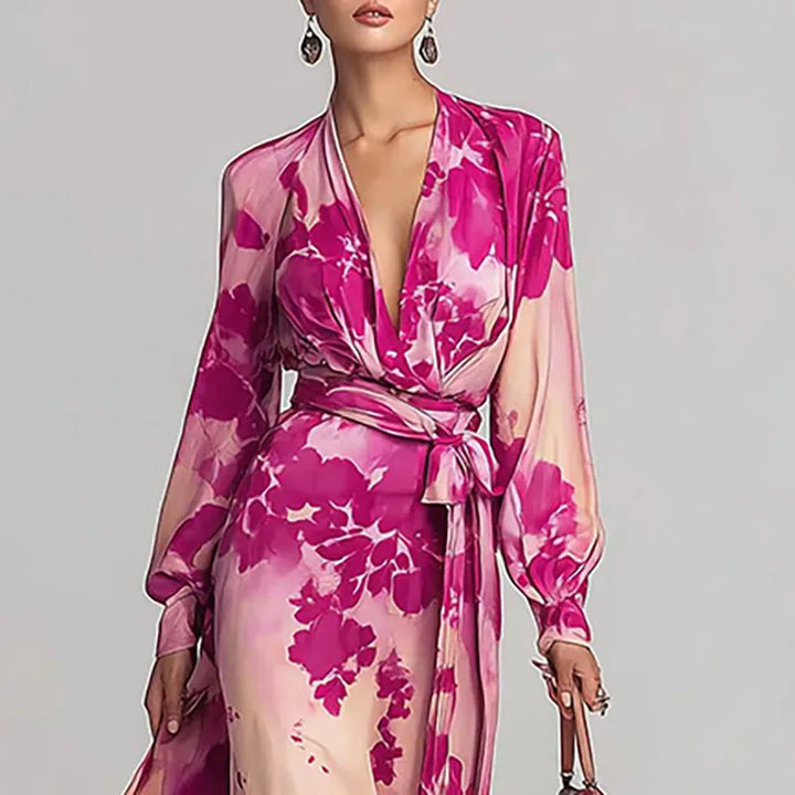 Leah – Floral Wrap Maxi Kleid