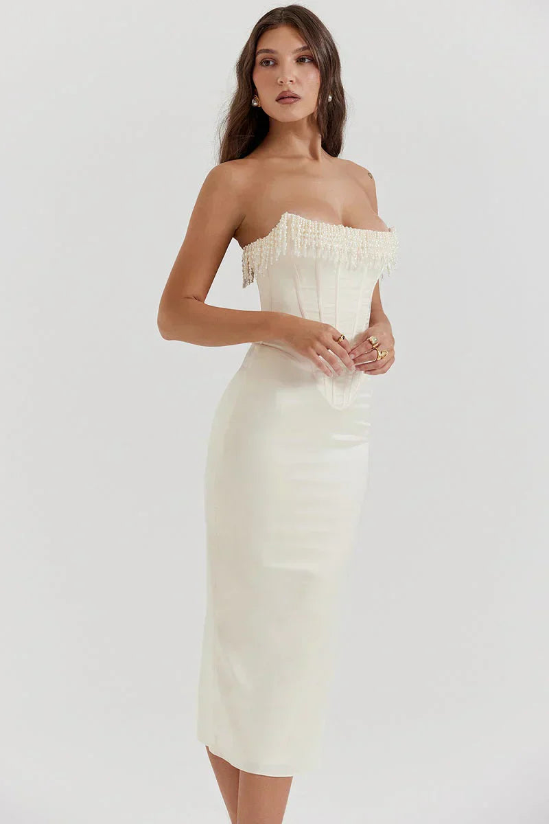 Robe midi en satin Zahra - À couper le souffle