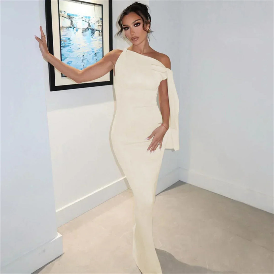 Cristina - Robe longue à bretelle unique