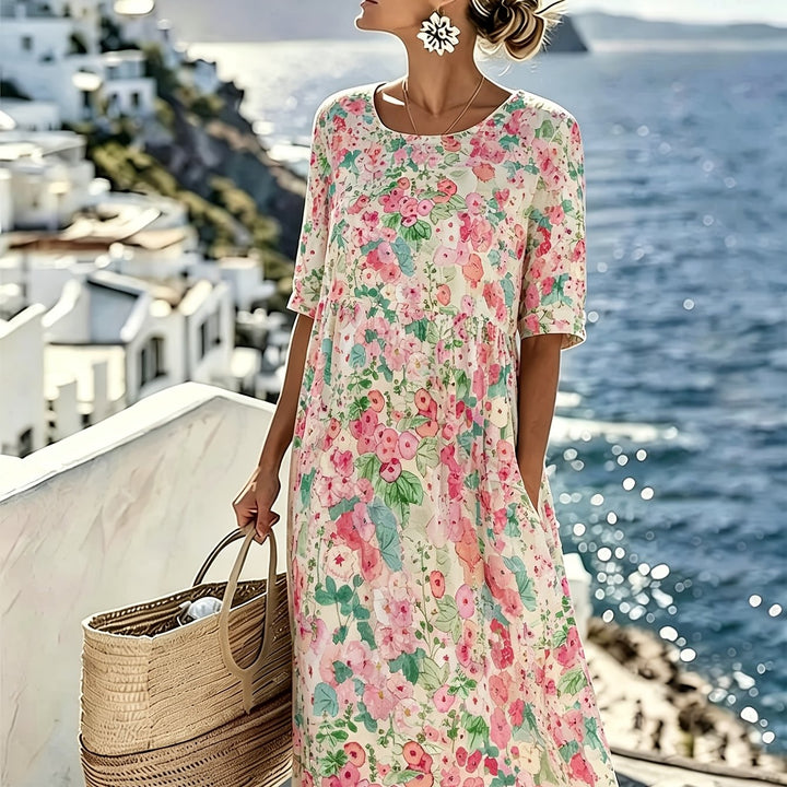 Lily™ - Elegante midi abito floreale estivo