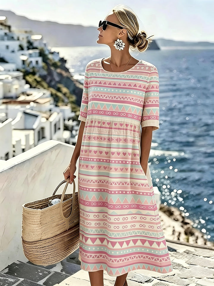 Elodie™ | Pastell Harmonie Midi Kleid