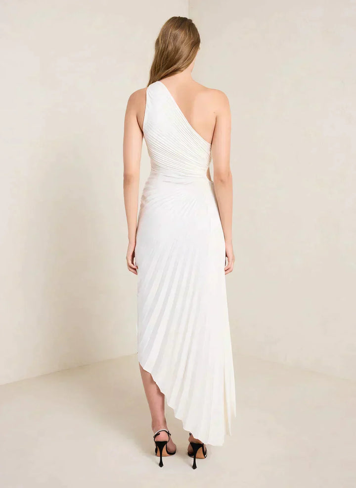 Sylviana - Robe mi-longue plissée sur l&