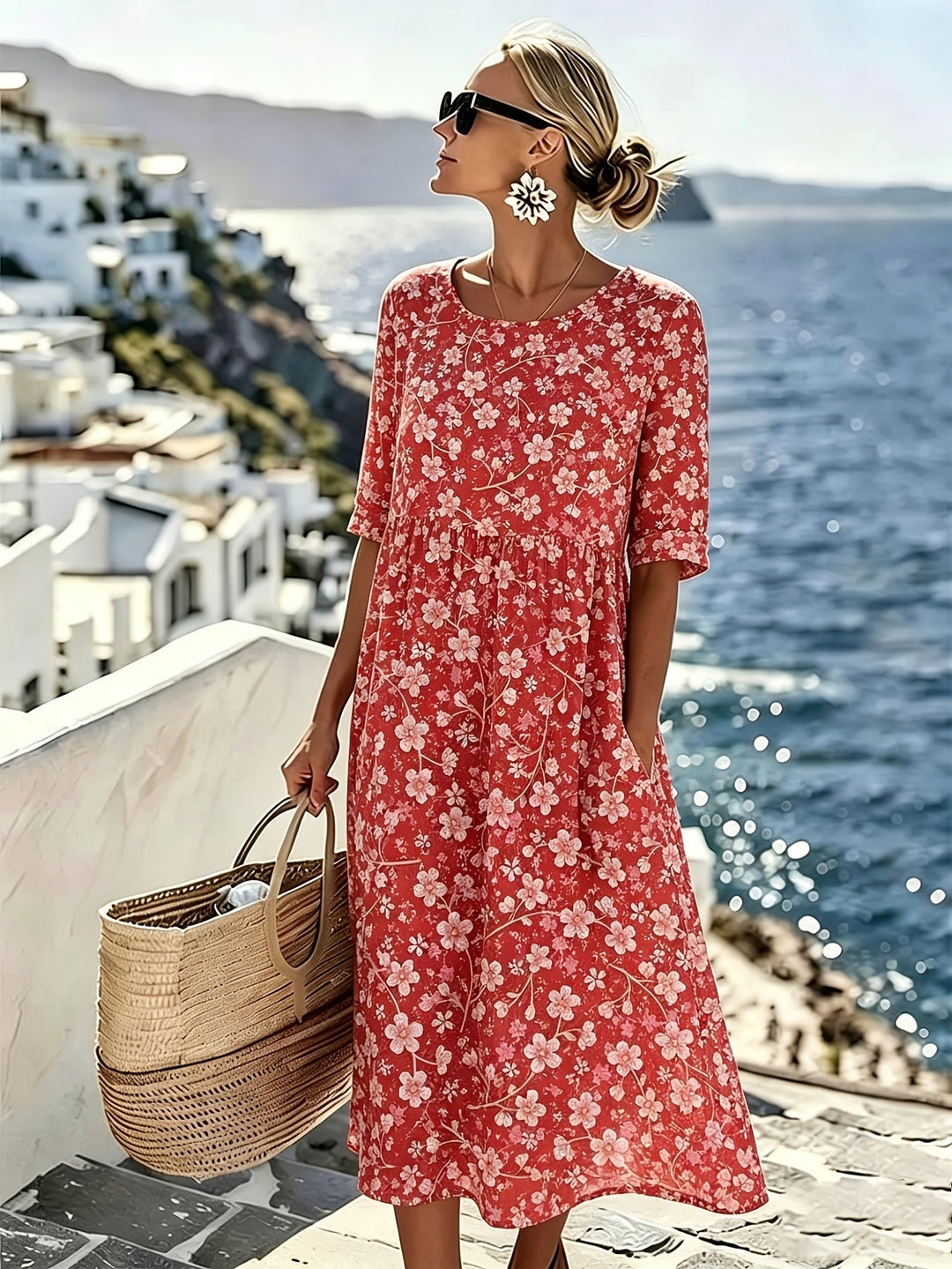 Scarlett™ | Blossom Breeze Midi Kleid