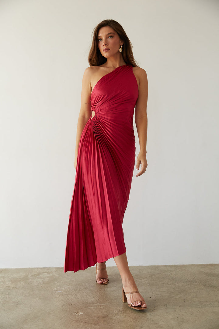 Sylviana - Robe mi-longue plissée sur l&